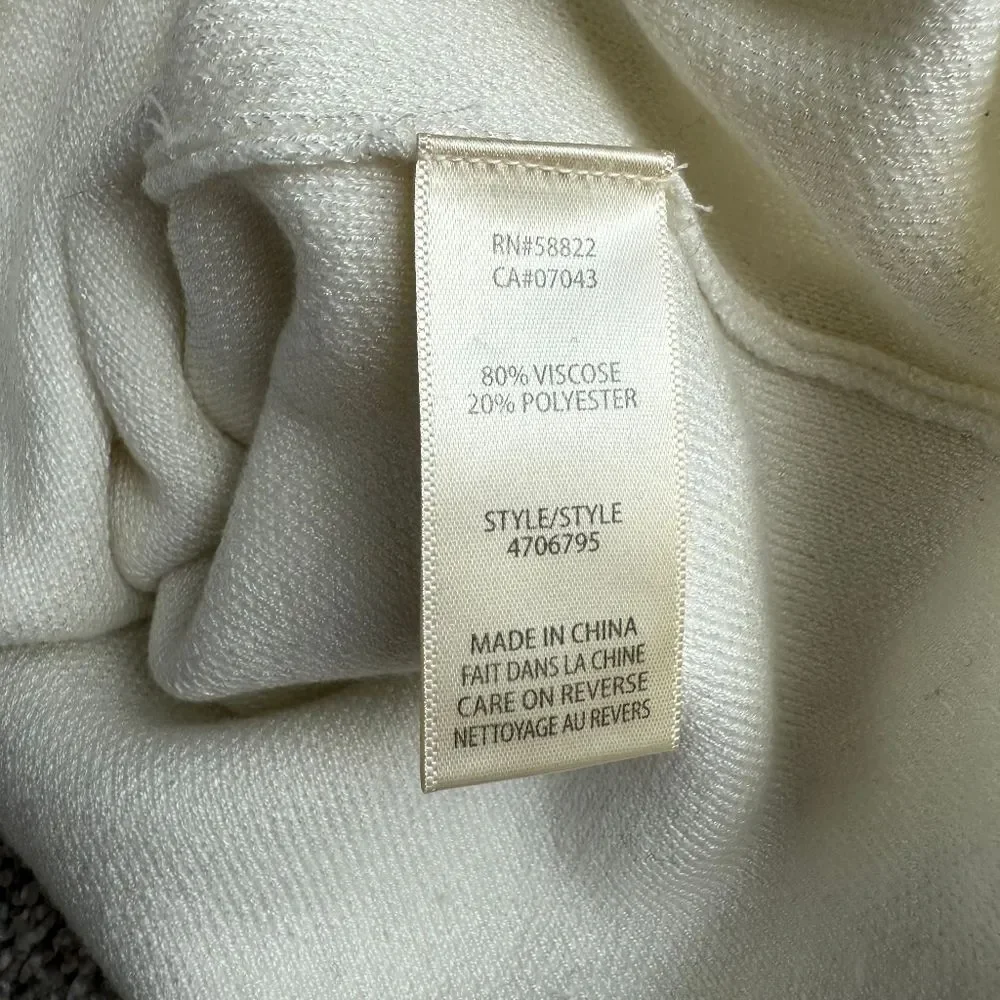 Max Studio Ivory Cream Knit Short Sleeve Sweater - Picture 5 of 5